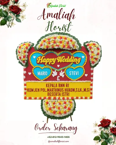 Karangan Papan Bunga Pernikahan di Kerobokan Kaja